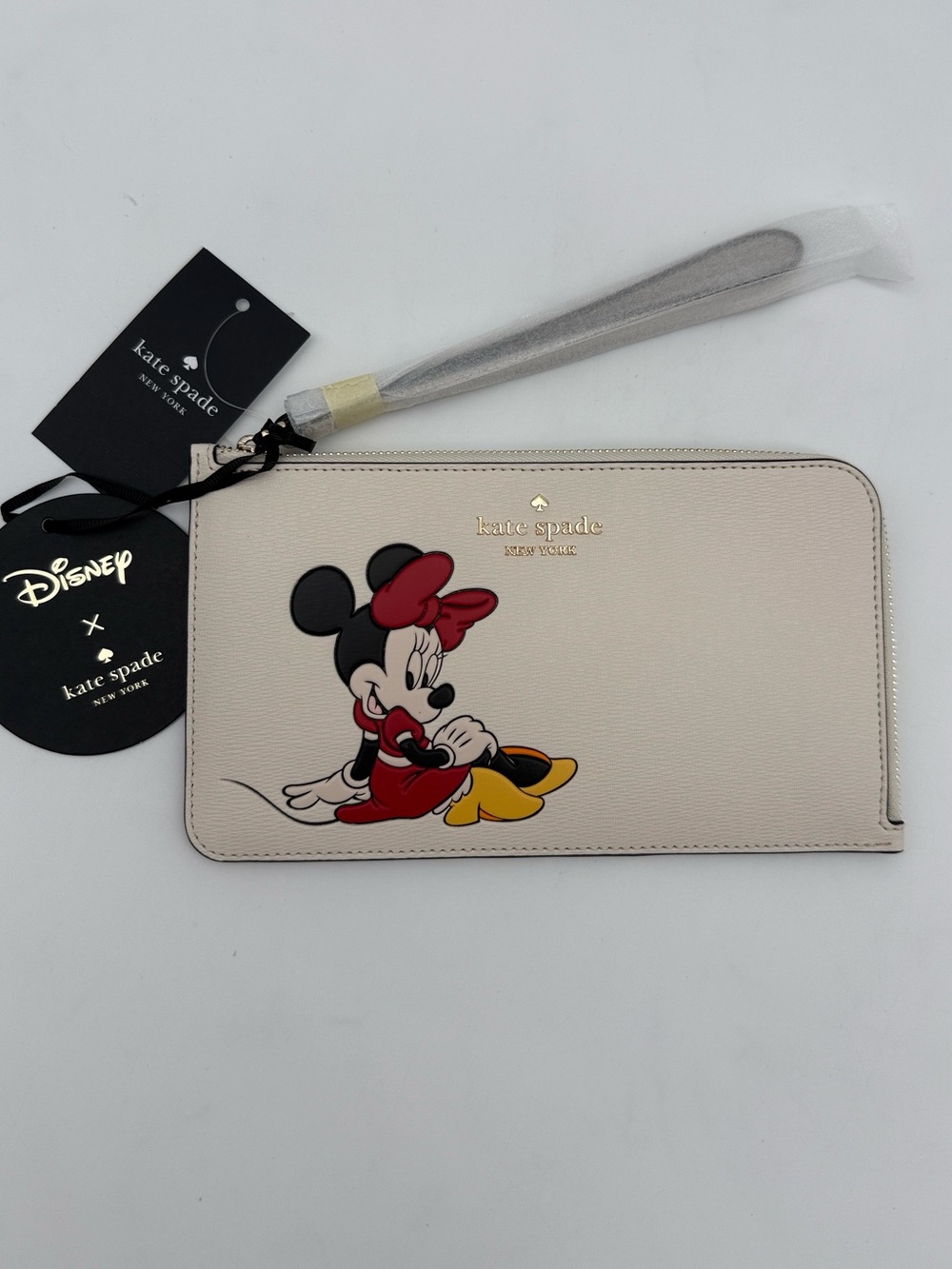 Kate Spade Disney X Kate Spade New York Minnie Medium L-Zip Wristlet Parchment